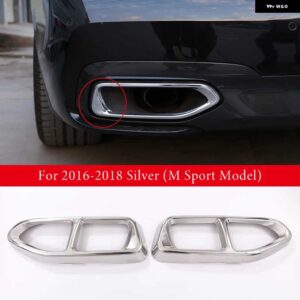 BMW ステンレス テールスロートパイプカバー トリム 7シリーズ G11 G12 2016-2020 排気テールパイプ装飾フレーム - For 2016-20182