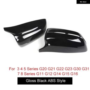 BMW LHD ABS 外装サイドバックミラー カバー キャップ 2/3/5/7/8シリーズ G20 G21 G22 G23 G30 G31 G11 G12 G14 G15 G16 - Gloss Black