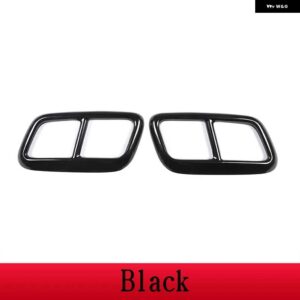 ランドローバー ステンレス 排気ヘッダー排気ヒントマフラーパイプ装飾カバー レンジローバースポーツ L494 2020 カー - black