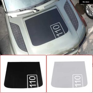 ランドローバー ディフェンダー 110 2020 黒カースタイリング フロントエンジン フードプルフラワーフィルムデカールステッカー ビニールグラフィック - White