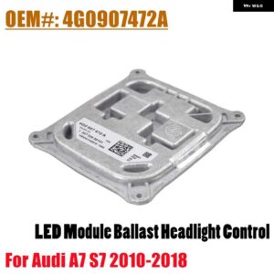 アウディ フロント LED ライトコントロールモジュールドライバーモジュールバラストロー/ハイビーム A7 3.0L S7 RS7 4.0L 2010-2018 4G0907472A 4G0907472B - Low Beam