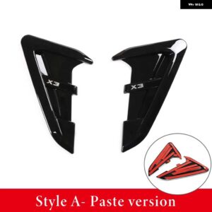 BMW 2ピース ABS フロントフェンダー サイドエアベント カバー トリムスタイリング X3 G01 X4 G02 2018-2022 サメエラサイドベント ステッカー - Style A X3 Black