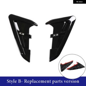 BMW 2ピース ABS フロントフェンダー サイドエアベント カバー トリムスタイリング X3 G01 X4 G02 2018-2022 サメエラサイドベント ステッカー - Style B X3 Black