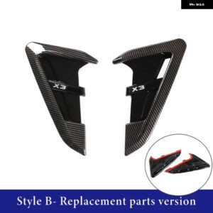 BMW 2ピース ABS フロントフェンダー サイドエアベント カバー トリムスタイリング X3 G01 X4 G02 2018-2022 サメエラサイドベント ステッカー - Style B X3 Carbon