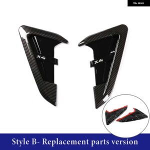 BMW 2ピース ABS フロントフェンダー サイドエアベント カバー トリムスタイリング X3 G01 X4 G02 2018-2022 サメエラサイドベント ステッカー - Style B X4 Carbon
