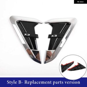 BMW 2ピース ABS フロントフェンダー サイドエアベント カバー トリムスタイリング X3 G01 X4 G02 2018-2022 サメエラサイドベント ステッカー - Style B X3 Silver