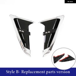 BMW 2ピース ABS フロントフェンダー サイドエアベント カバー トリムスタイリング X3 G01 X4 G02 2018-2022 サメエラサイドベント ステッカー - Style B X4 Silver