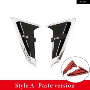 BMW 2ピース ABS フロントフェンダー サイドエアベント カバー トリムスタイリング X3 G01 X4 G02 2018-2022 サメエラサイドベント ステッカー - Style A X4 Silver