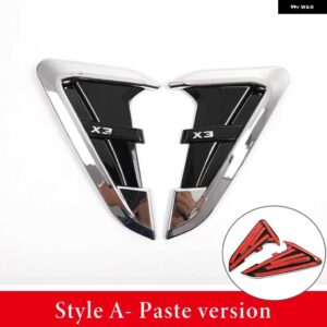 BMW 2ピース ABS フロントフェンダー サイドエアベント カバー トリムスタイリング X3 G01 X4 G02 2018-2022 サメエラサイドベント ステッカー - Style A X3 Silver