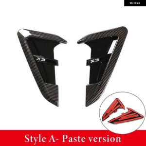 BMW 2ピース ABS フロントフェンダー サイドエアベント カバー トリムスタイリング X3 G01 X4 G02 2018-2022 サメエラサイドベント ステッカー - Style A X3 Carbon