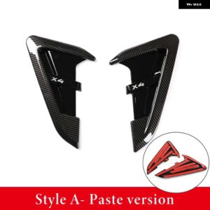 BMW 2ピース ABS フロントフェンダー サイドエアベント カバー トリムスタイリング X3 G01 X4 G02 2018-2022 サメエラサイドベント ステッカー - Style A X4 Carbon