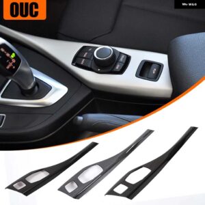 BMW 2シリーズ F23 220I 225I 2014-19 ABS カーボンマルチメディアノブボタン パネル カバー ステッカー インテリアトリム - Silver