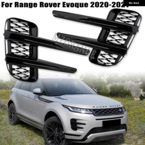 ランドローバー レンジローバー EVOQUE 2019-21 フォグランプ カバー グリル ヘッドライト ストリップトリム フォグランプ グリル カー - black 1 pair