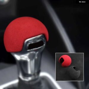 アウディ スエードギアレバースティックシフトノブ キャップカバー A3 S3 2014-18 Q2 2018-21 - red