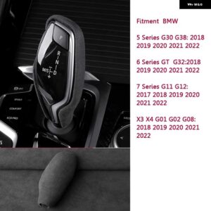 BMW 5 G30 G38 6 G32 7 G11 G12 X3 X4 G01 G02 G08 2018-22 ギアシフトノブ カバー アルカンターラシェル - Grey