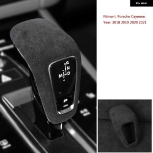 ポルシェ カイエン 2018-21 ギアレバーシフタースティックシフトシースカバー 車トリム 装飾 - black