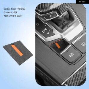 アウディ インテリア ステッカー スエード電気パーク ブレーキ パッド A4 S4 A5 S5 2017-2023 A6 A7 2019-2023 Q5 2018-2023 Q7 - 18-23yrQ5BlackOrange