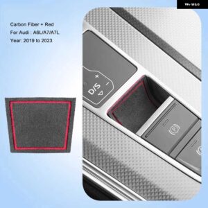 アウディ インテリア ステッカー スエード電気パーク ブレーキ パッド A4 S4 A5 S5 2017-2023 A6 A7 2019-2023 Q5 2018-2023 Q7 - 19-23yr A6 BlackRed