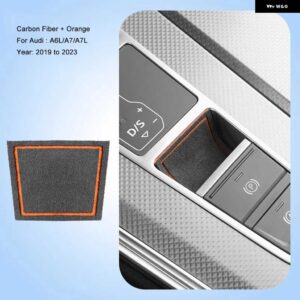アウディ インテリア ステッカー スエード電気パーク ブレーキ パッド A4 S4 A5 S5 2017-2023 A6 A7 2019-2023 Q5 2018-2023 Q7 - 19-23yrA6BlackOrange