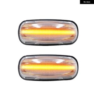 ランドローバー 2X アンバー LED サイド マーカーライト リピーター インジケータ ー ランプ ディスカバリー 2 99-04 ディフェンダー フリー - Normal Clear