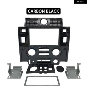 ランドローバー カースタイリング ステレオ ダブル 2 DIN ダッシュ キット ダッシュボード センター コンソール ディフェンダー マット ブラック - CARBON LOOK