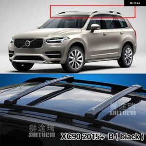ボルボ 2個 ルーフバー XC90 2014-2022 256 合金サイドバークロスレール ルーフラックキャリアキャリア - B1