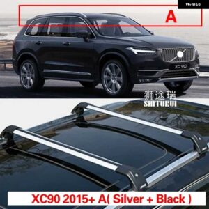 ボルボ 2個 ルーフバー XC90 2014-2022 256 合金サイドバークロスレール ルーフラックキャリアキャリア - A1