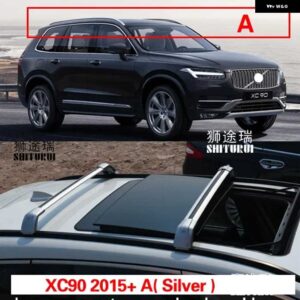 ボルボ 2個 ルーフバー XC90 2014-2022 256 合金サイドバークロスレール ルーフラックキャリアキャリア - A3
