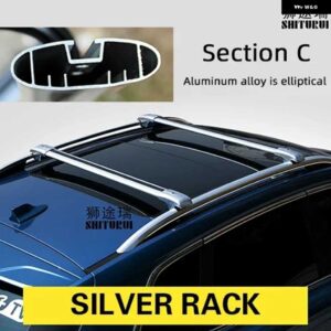 スバル 2個 ルーフバー フォレスター 2019-23 合金サイドバークロスレール ルーフラックキャリア CUV SUV LED - c