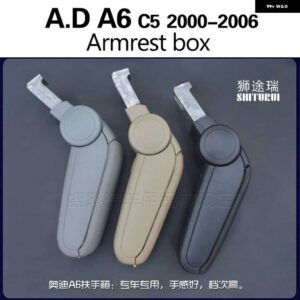 アウディ A6 C5 2000-2006 車 アームレスト カー インテリア オートパーツセンター アームレスト コンソール ボックス アームレスト - black