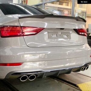 アウディ リアトランクブーツ リップスポイラー ウイングリップ /カーボンルック A3 S3 8V セダン 2014-2017 リアルーフリップスポイラー - Carbon Fiber Look
