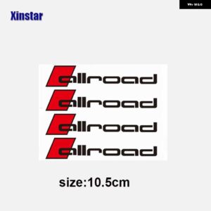 アウディ 4個 オールロード車 ブレーキ デカール ステッカー A1 A3 A4 A4L A6 A6L A7 A8 Q3 Q5 Q7 TT S RS - 10.5cm black