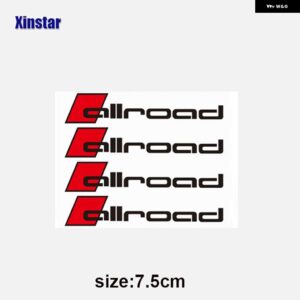 アウディ 4個 オールロード車 ブレーキ デカール ステッカー A1 A3 A4 A4L A6 A6L A7 A8 Q3 Q5 Q7 TT S RS - 7.5cm black