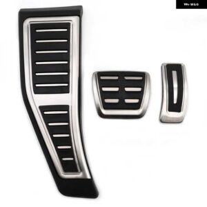 アウディ RHD ペダル Q7 4メートル 2016 2022 アクセル ブレーキ フットレスト ステンレスノンスリップペダル カバー パッド 2018-21 - 3 PCS