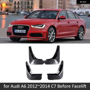 アウディ 4X A6 C7 セダン 2012-18 マッドフラップ マッドガード スプラッシュガード フェンダー前輪カー - Fit Before Facelift
