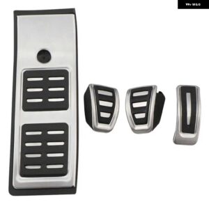 アウディ AT MT フットペダル A4 B9 2016-22 燃料 ブレーキ フットレスト ステンレスノンスリップペダル カバー - 4 PCS