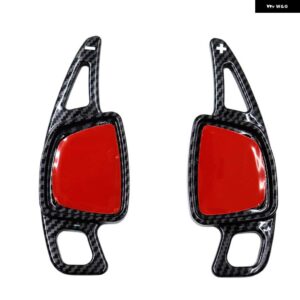 アウディ ステアリング ホイールパドル 延長シフターシフトカバー ステッカー 装飾 A5 8W6 2018-22 - 2pcs carbon fiber2