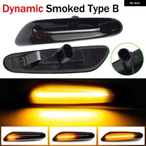 BMW E60 E61 E90 E91 E92 E93 E81 E82 E88 E46 X3 X1 LED ダイナミック ウインカー ウインカー サイド マーカー ミラー インジケータ ー ライト - Dynamic Smoked B