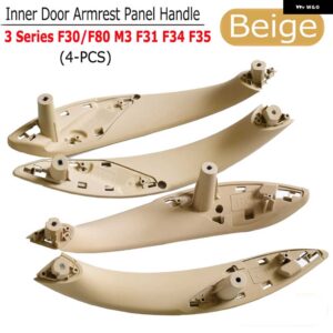 BMW カー自動インナー ドアハンドル プルトリムカバー 3シリーズ F30 316D 318D 320D F31 320I 325D 2011-2015 51417279312 - Beige-4pcs-3Series