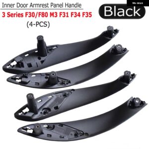 BMW カー自動インナー ドアハンドル プルトリムカバー 3シリーズ F30 316D 318D 320D F31 320I 325D 2011-2015 51417279312 - Black-4pcs-3Series