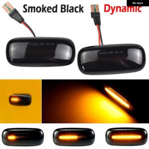 アウディ 2X LED ダイナミック サイドマーカーウィンカー ライト インジケータ ーランプ 8N0 949 127A A3 S3 8L 00-03 A8 D2 99-02 TT 8N 00-06 - Dynamic Smoked Black