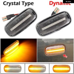 アウディ 2X LED ダイナミック サイドマーカーウィンカー ライト インジケータ ーランプ 8N0 949 127A A3 S3 8L 00-03 A8 D2 99-02 TT 8N 00-06 - Dynamic Crystal Type