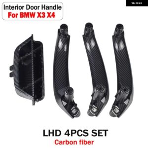 BMW インナードアインナー ドアハンドル プル ABS トリム X3 X4 F25 F26 2010-17 ブラックベージュ - CF-4Pcs