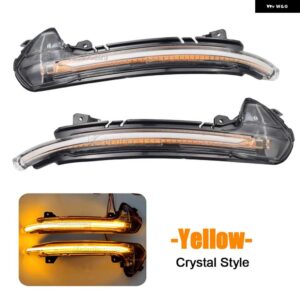 アウディ LED ダイナミック ウィンカー ライト A6 C7 C7.5 RS6 S6 4G 2個 サイドウイングバックミラー ウインカー インジケータ ー 2012-2018 - Yellow-crystal