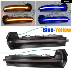 アウディ A3 8V S3 RS3 LED ダイナミック ウィンカー ライト点滅水サイドミラー インジケータ ーウインカー 2013-18 - Blue-Yellow