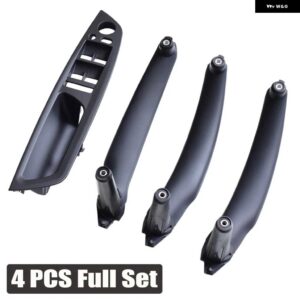 BMW ベージュ本革車フロントリア / インテリア ドアハンドル インナーパネルプルトリムカバー E70 E71 X5 X6 07-13 - black 4pcs