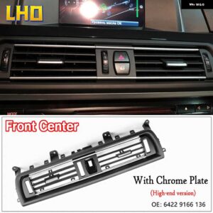 BMW 5シリーズ F10 F18 クロームプレート LHD 前列風空調ベントグリル アウトレット パネルカー - LHD-FrontCenter