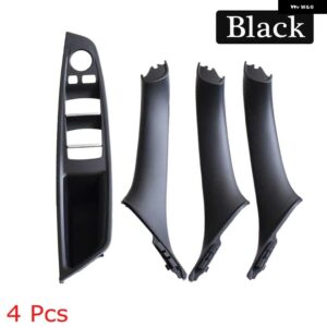 BMW カー ABS インナー ドアハンドル パネルプルトリムカバー 5シリーズ F10 F11 520D 530D 535I 550I 51417225857 51417225853 - black 4pcs