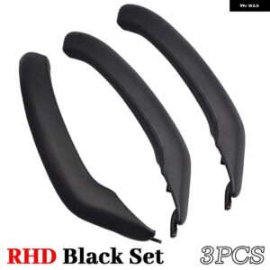BMW X3 X4 F25 F26 2010-2016 車内助手席 ドアハンドル グラブブラックベージュレザーカバー トリム交換 - 3-RHD-Black