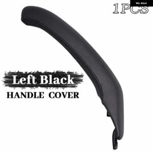 BMW X3 X4 F25 F26 2010-2016 車内助手席 ドアハンドル グラブブラックベージュレザーカバー トリム交換 - 1-Left-Black